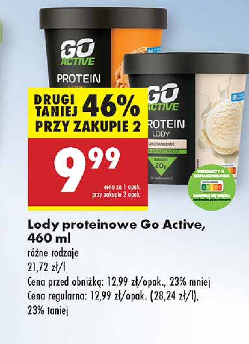 Lody proteinowe słony karmel Go active promocja