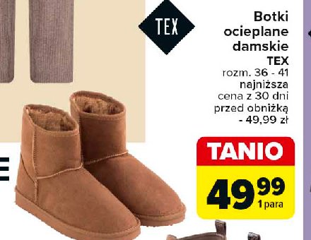 Botki damskie ocieplane rozm. 36-41 Tex promocja