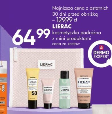 Kosmetyczka podróżna LIERAC z mini produktami promocja w Super-Pharm