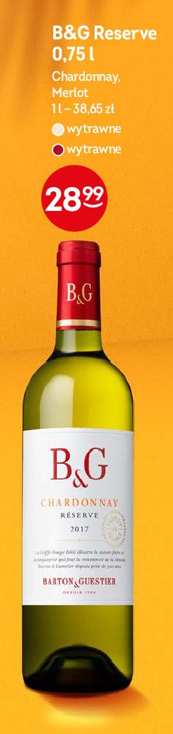 Wino B&g merlot B&g barton & guestier promocja