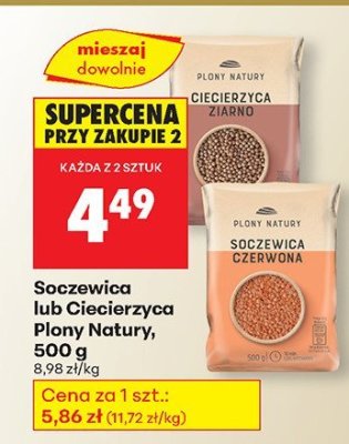 Soczewica lub ciecierzyca Plony Natury, 500 g promocja w Biedronka