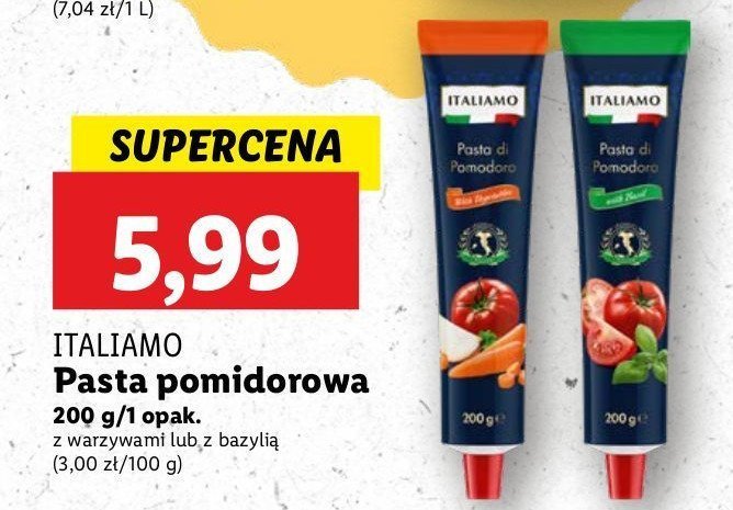 Pasta pomidorowa z bazylią Italiamo promocja