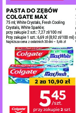 Pasta do z臋b贸w sparkle diamonds Colgate max white promocja