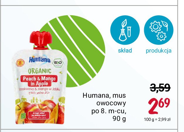 Mus jabłko-brzoskwinia-mango Humana promocje