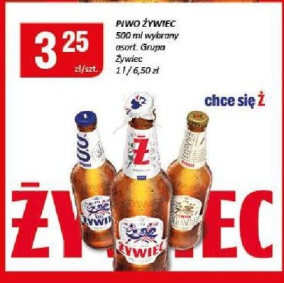 Piwo Żywiec 500ml promocja w Chorten
