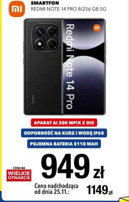 Smartfon Xiaomi REDMI NOTE 14 PRO 8/256 GB 5G promocja w RTV EURO AGD