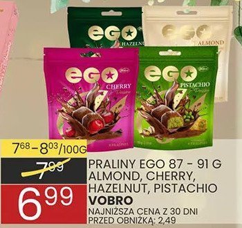 Praliny EGO 87-91g Almond Cherry, Noisette, Pistachio Vobro promocja w Wafelek