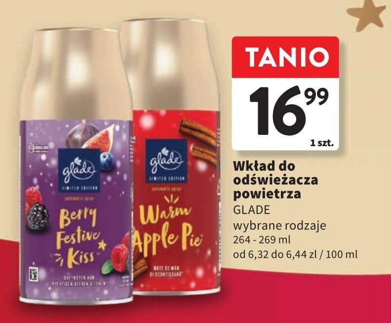 Zapas warm apple pie Glade by brise automatic spray promocja w Intermarche