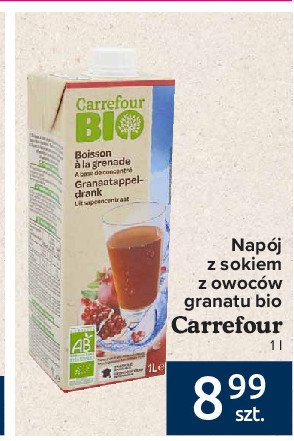 Napój z owoców granatu Carrefour bio promocja