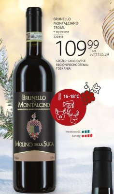 Wino czerwone BRUNELLO MONTALCIANO SANGIOVESE promocja w Selgros