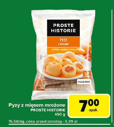 Pyzy z mięsem Iglotex proste historie promocja w Carrefour Express