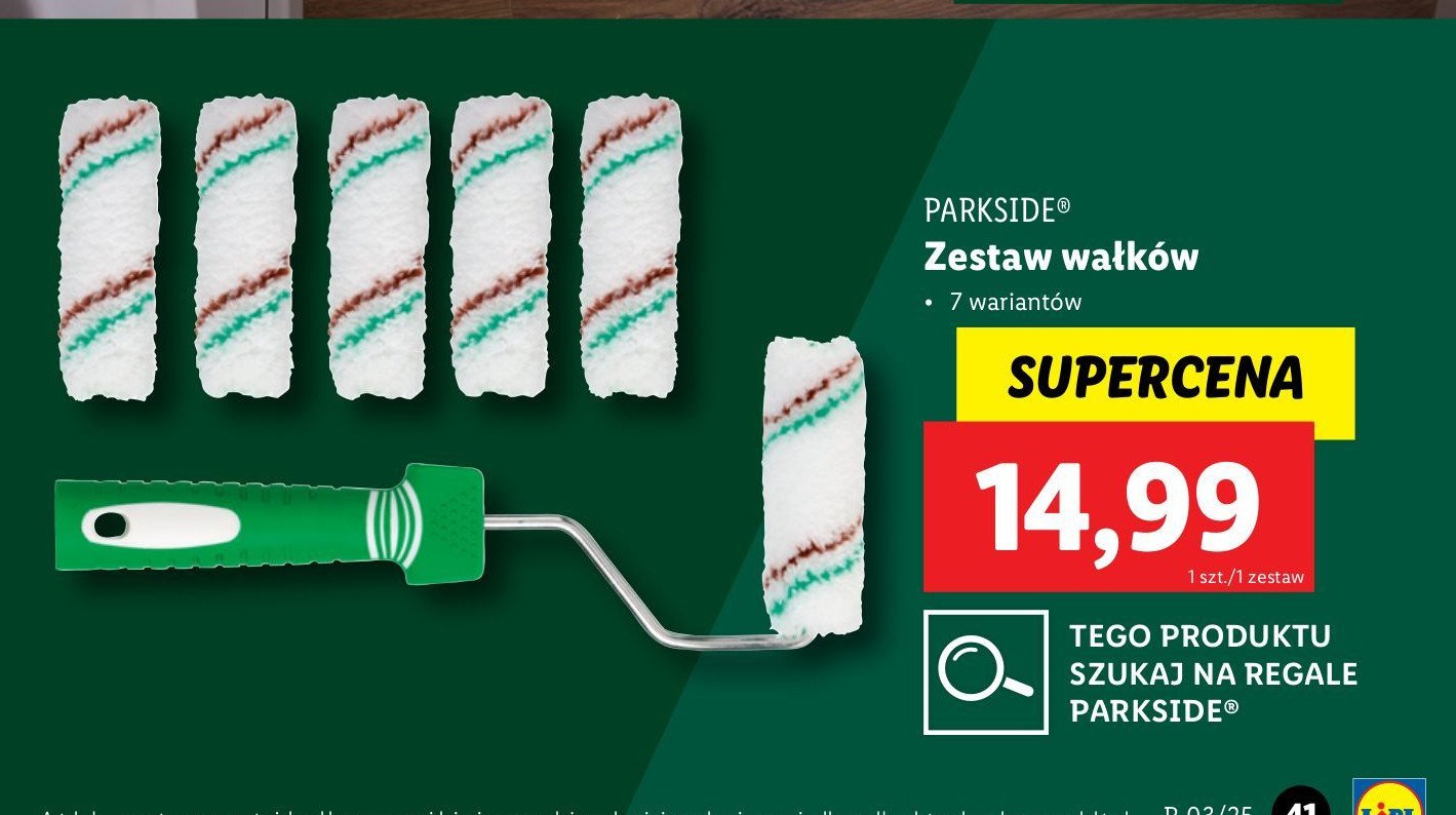 Zestaw wałków do farb emulsyjncyh Parkside promocja