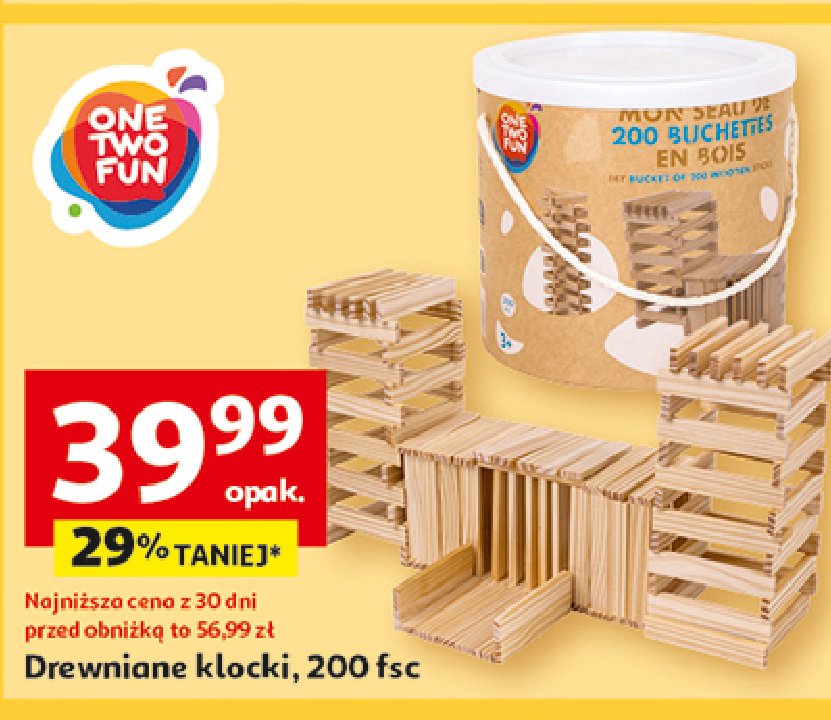 Klocki drewniane 200 el. One two fun promocja