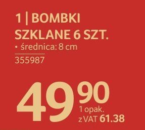Bombki szklane 6 szt. promocja w Selgros