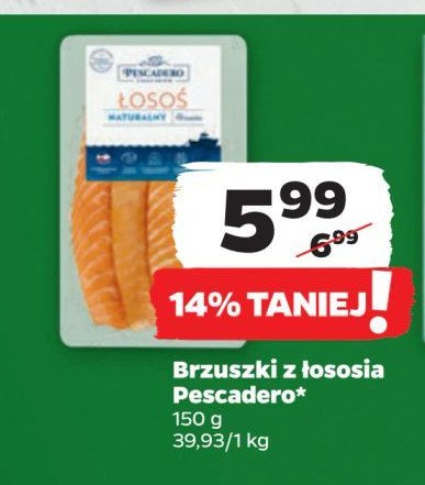 Łosoś brzuszki wędzone na gorąco Pescadero promocja w Netto