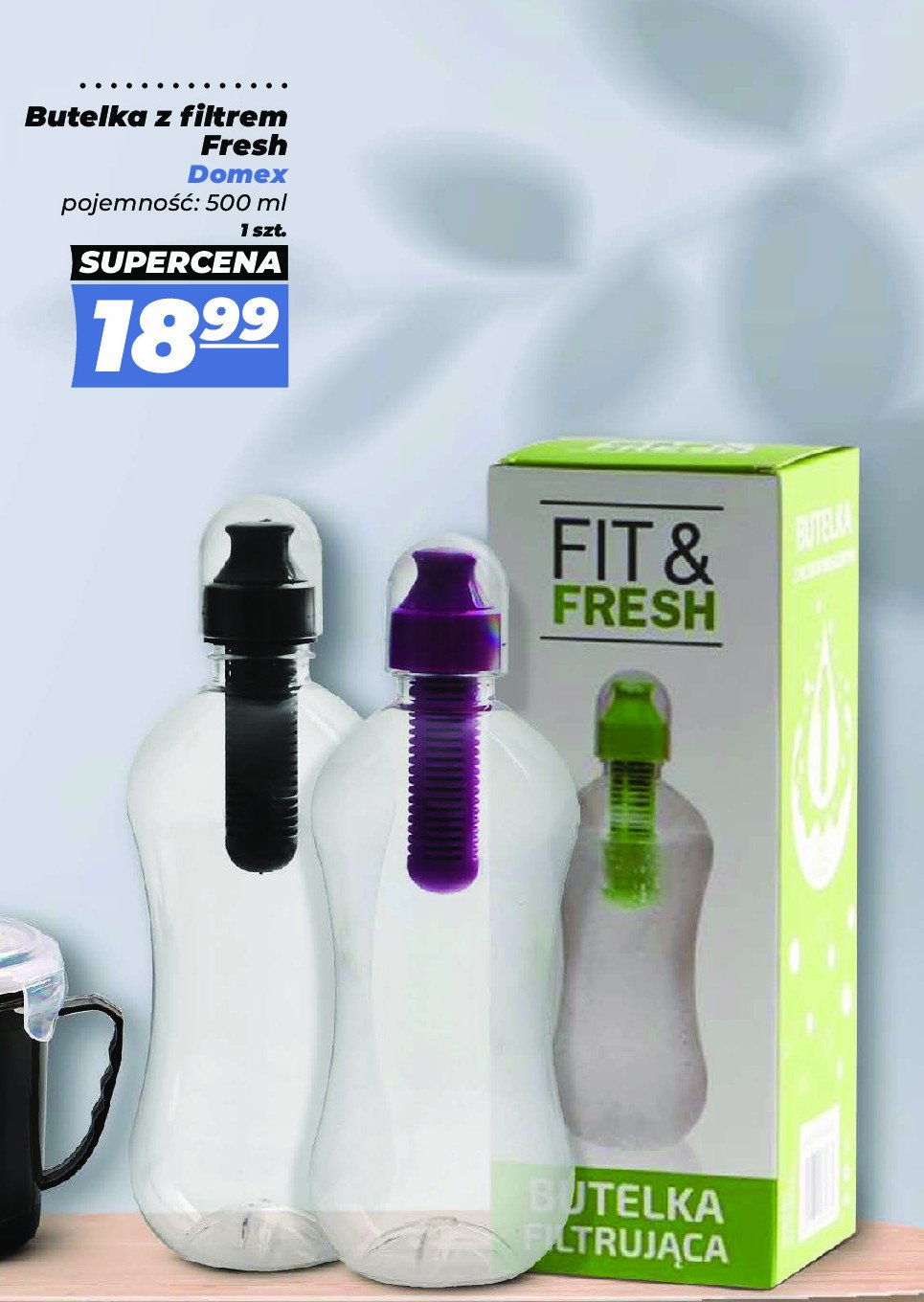 Butelka z filtrem fresh 500 ml Domex promocja