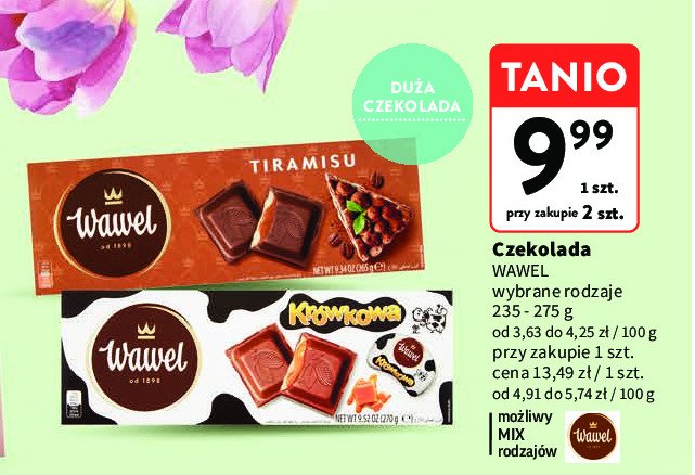 Czekolada Wawel tiramisu promocja w Intermarche