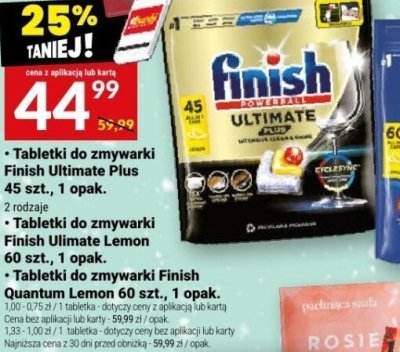 Tabletki do zmywarki Finish Quantum Lemon, 60 szt., 1 opak. promocja w Twój Market