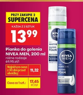 Pianka do golenia NIVEA MEN, 200 ml promocja w Biedronka