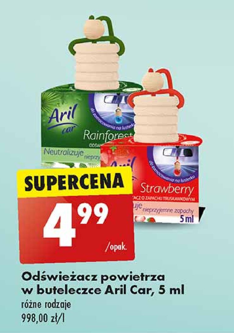 Odświeżacz samochodowy strawberry Aril car promocja