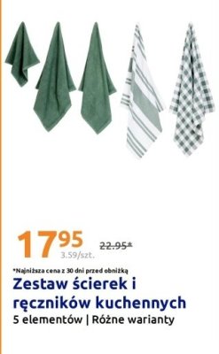 Zestaw ścierek i ręczników kuchennych promocja w Action