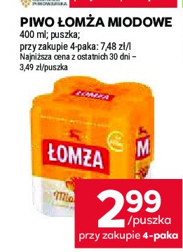 Piwo Łomża miodowe promocja