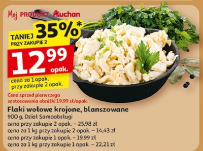 Flaki wołowe krojone promocja w Auchan