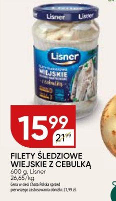 Filety śledziowe wiejskie z cebulką Lisner promocja w Chata Polska