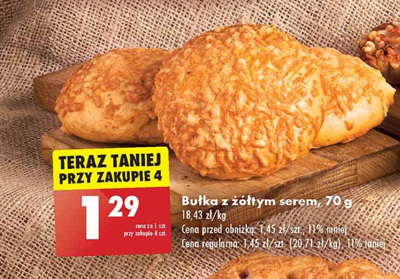 Bułka z żółtym serem promocja