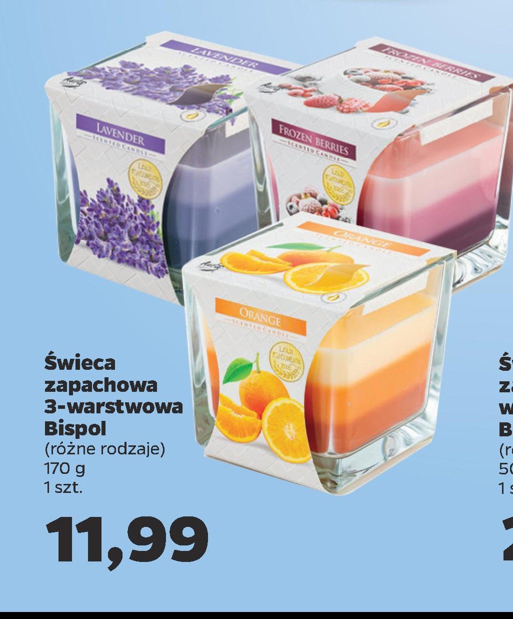Świeca zapachowa w szkle - lavender Bispol promocja