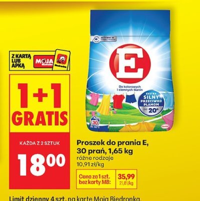 Proszek do prania E promocja w Biedronka