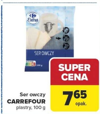 Ser owczy CARREFOUR plastry 100g promocja w Carrefour