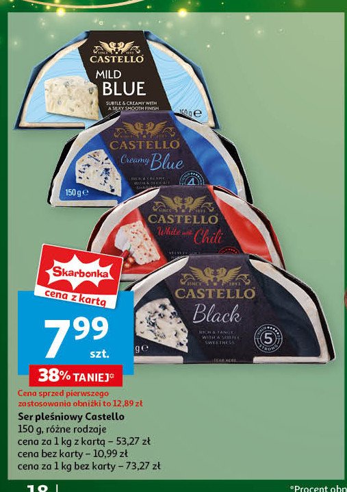 Ser creamy blue Castello arla promocja w Auchan