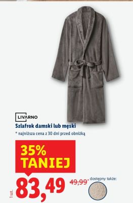 Szlafrok damski lub męski  promocja w Lidl