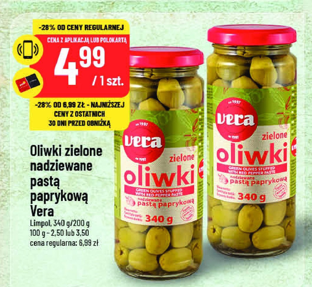 Oliwki drylowane zielone Vera promocja