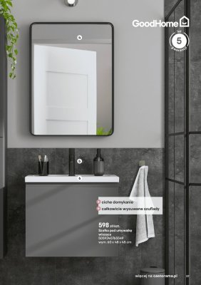 Szafka pod umywalkę wisząca Levanna promocja w Castorama