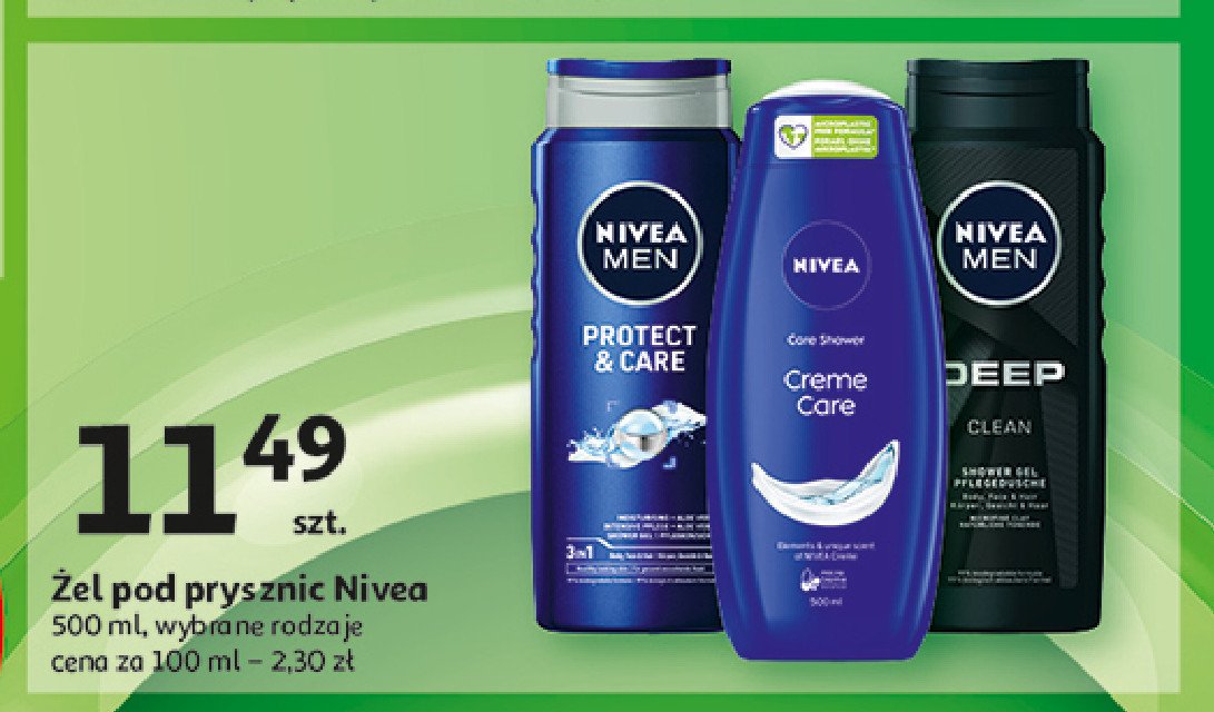 Żel pod prysznic body, face & hair Nivea men deep promocja