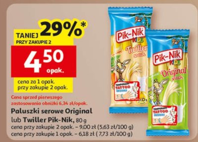 Paluszki serowe Original lub Twister Pik-Nik promocja w Auchan