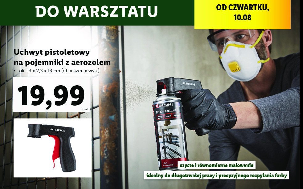 Uchwyt pistoletowy na pojemniki z aerozolem Parkside promocja