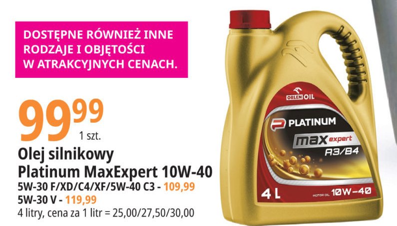 Olej 10w40 Orlen platinum max promocja