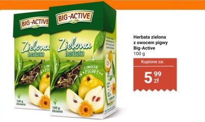 Herbata zielona z owocem pigwy Big-Active promocja w Biedronka