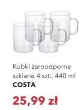 Kubki szklane żaroodporne 4 szt., 440 ml Costa promocja w Nela