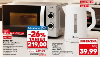 Czajnik elektryczny SWITK 3000 B2 praktyczny przycisk otwierający pokrywkę, gotuje 1 l wody w ciągu 2 min 37 s promocja w Kaufland