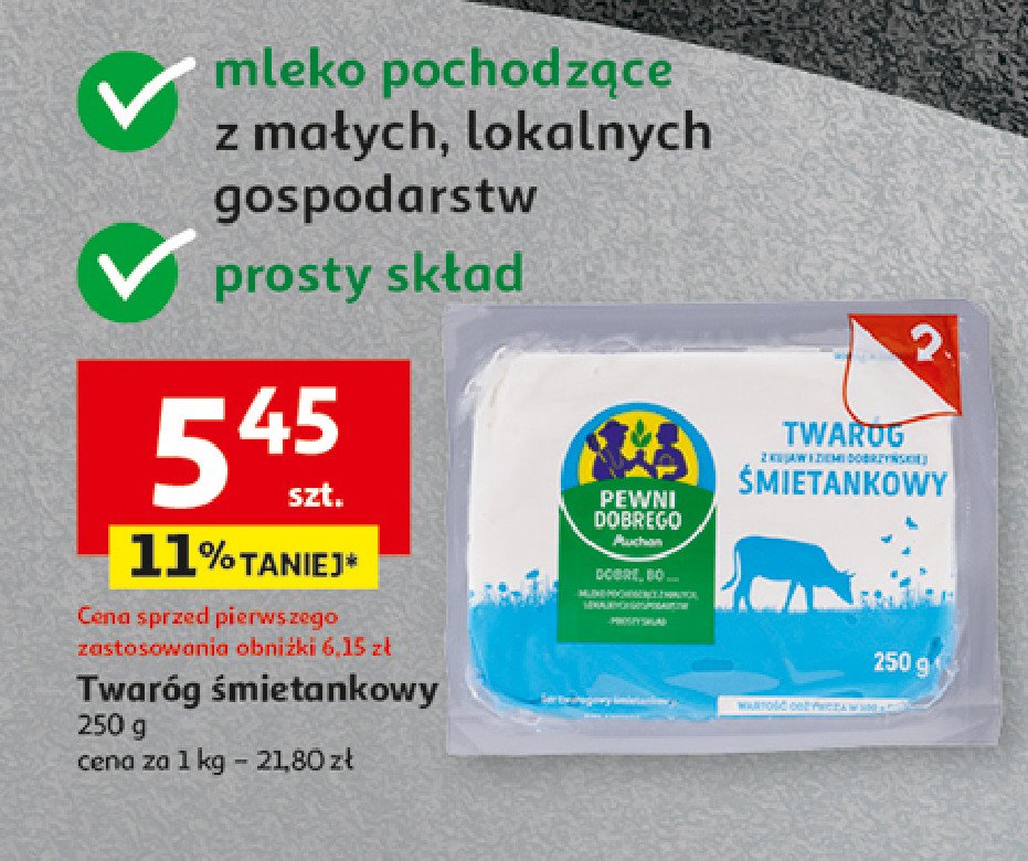 Twaróg śmietankowy Auchan pewni dobrego promocja w Auchan