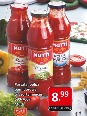 Passata, polpa pomidorowa w asortymencie 690-700g Mutti promocja w Market Point