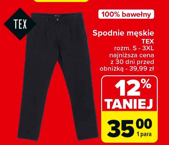 Spodnie męskie s-3xl Tex promocja