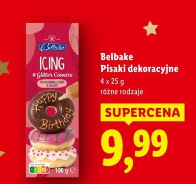 Dekoracje cukrowe Belbake Pisakii dekoracyjne promocja w Lidl