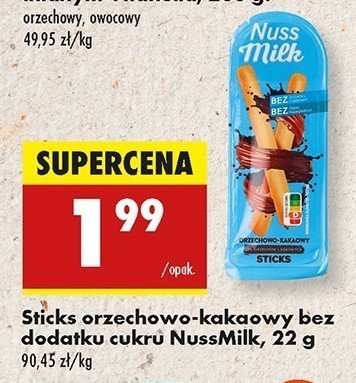Sticks orzechowo-kakaowy Nussmilk promocja
