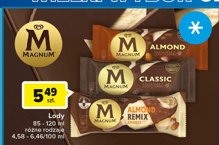 Lody almond remix Algida magnum promocje