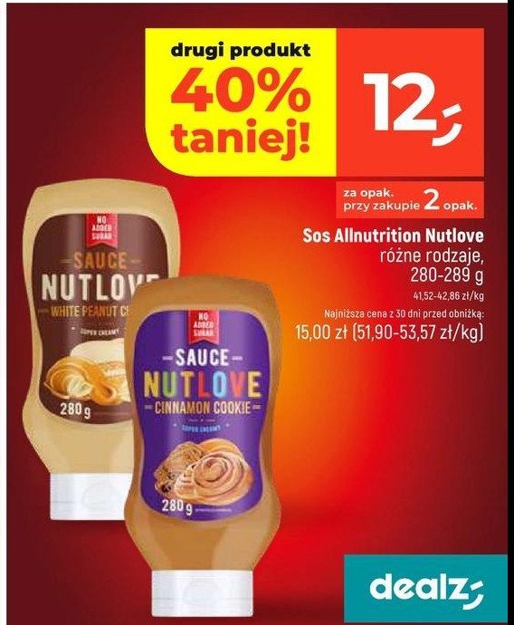 Sos white peanut choco Nutlove promocja